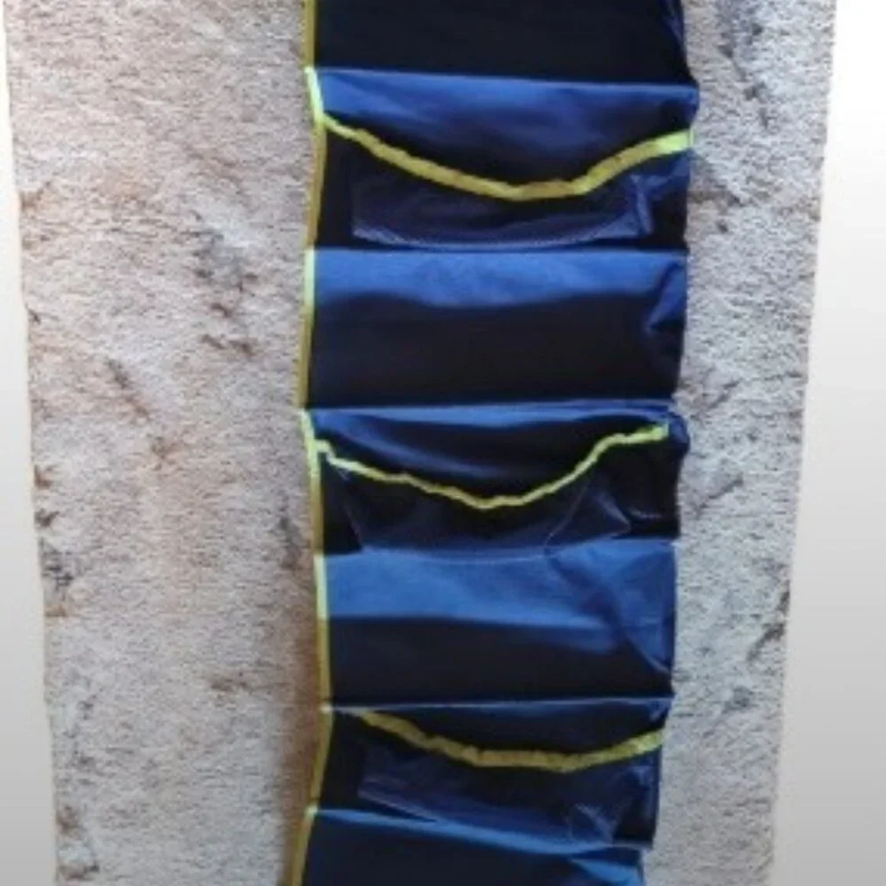 Hanging Shoe Closet Organizer | 10-Shelf | Side Pockets | Blue/Green w/Gift